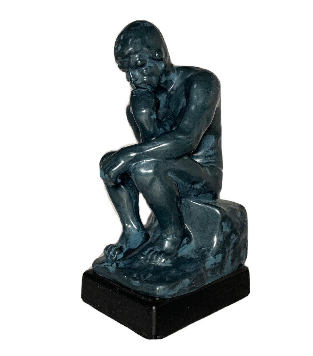 Rare Vintage Inarco Japan Resin “The Thinker” Man Rodin Statue Inspired Art Deco