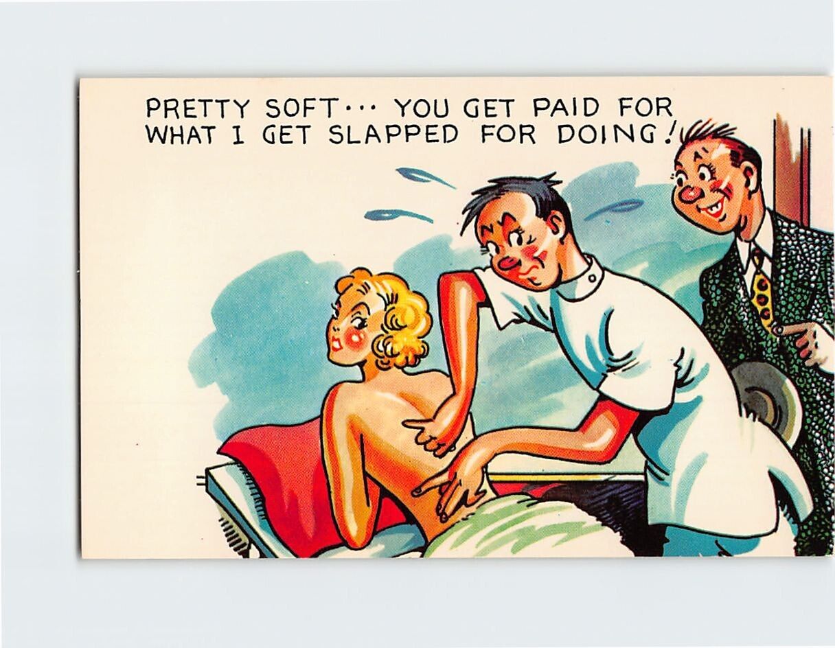 Postcard Pretty Soft You Get Paid For I Get Slapped For Doing Humor Comic Card