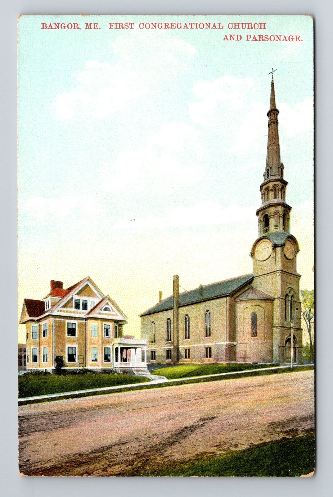 Bangor ME-Maine, First Congregational Church Parsonage, Vintage Postcard