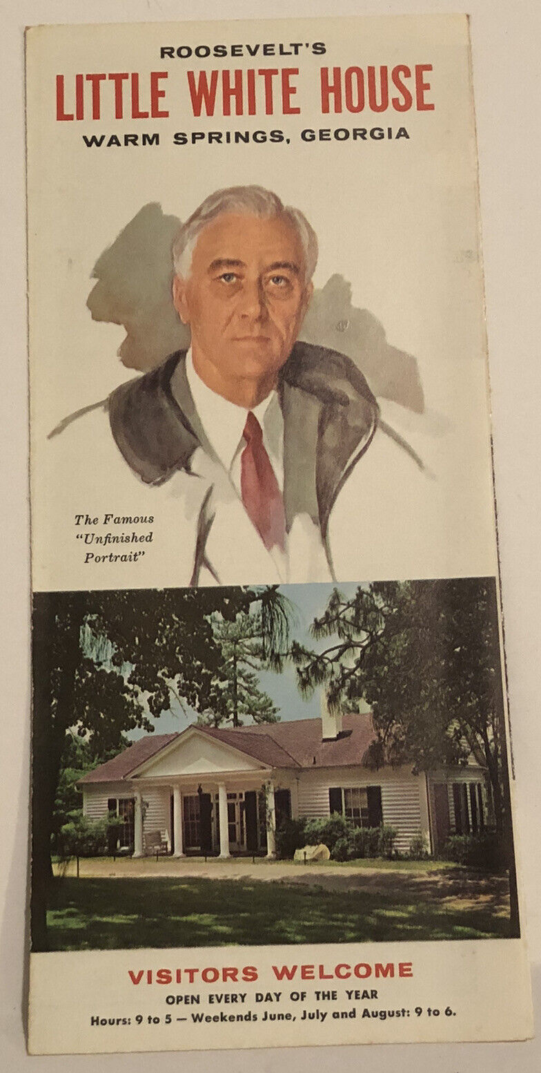 Vintage Roosevelt’s Little White House Brochure FDR Warm Springs Georgia QBR4