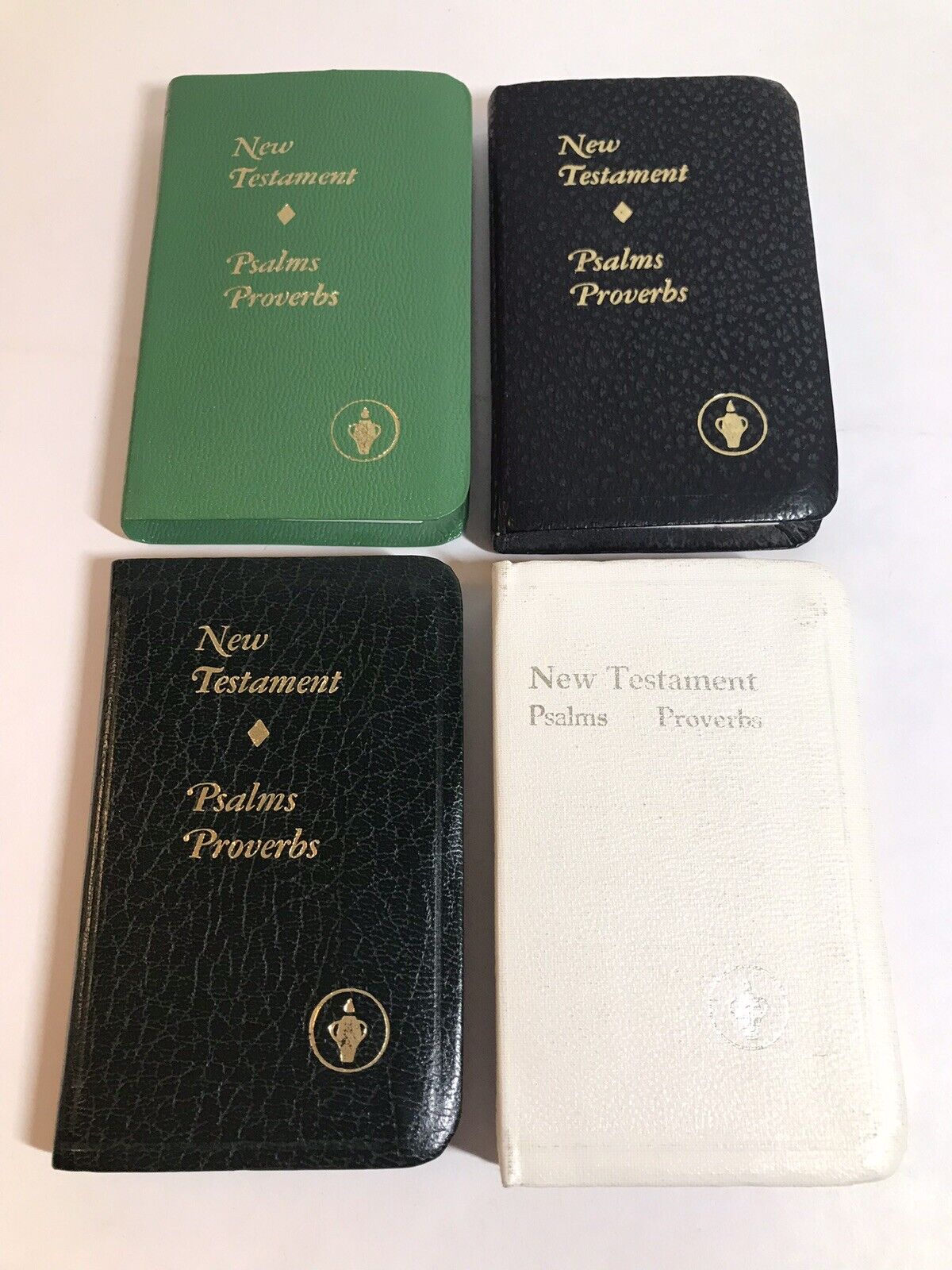 Lot of 4 VTG Pocket Bibles New Testament Psalms Proverbs Gideon 1968-1987 God