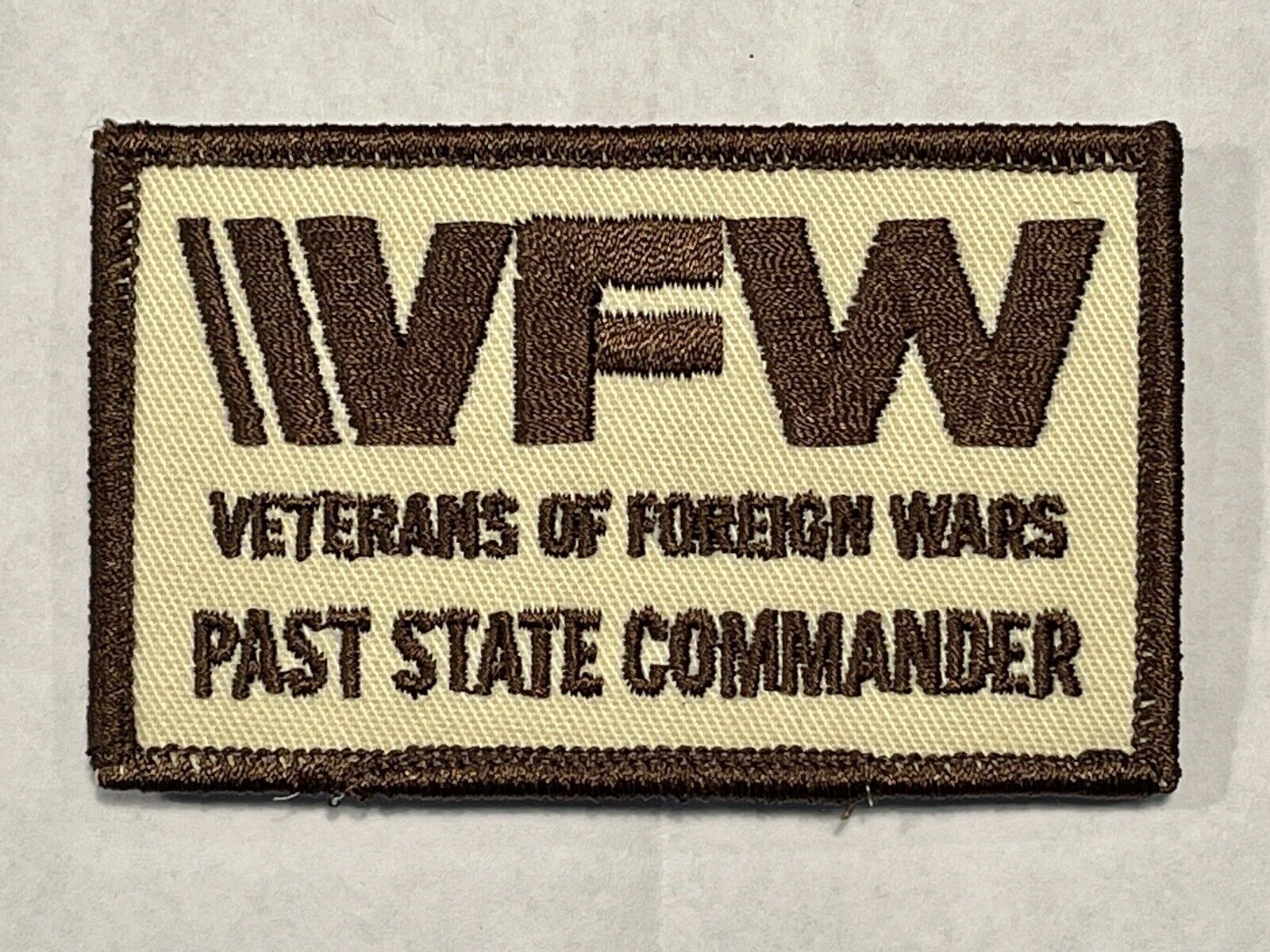Past State Commander Patch: Veterans of Foreign Wars (VFW) - Regular, Vel-Cro