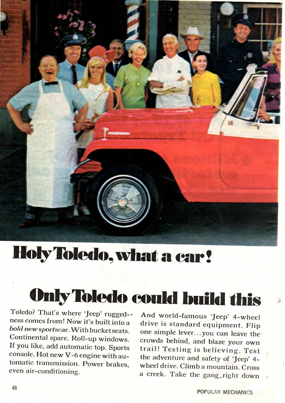 1967 Print Ad Kaiser Jeep Jeepster Holy Toledo What a car Rugged Rascal Build