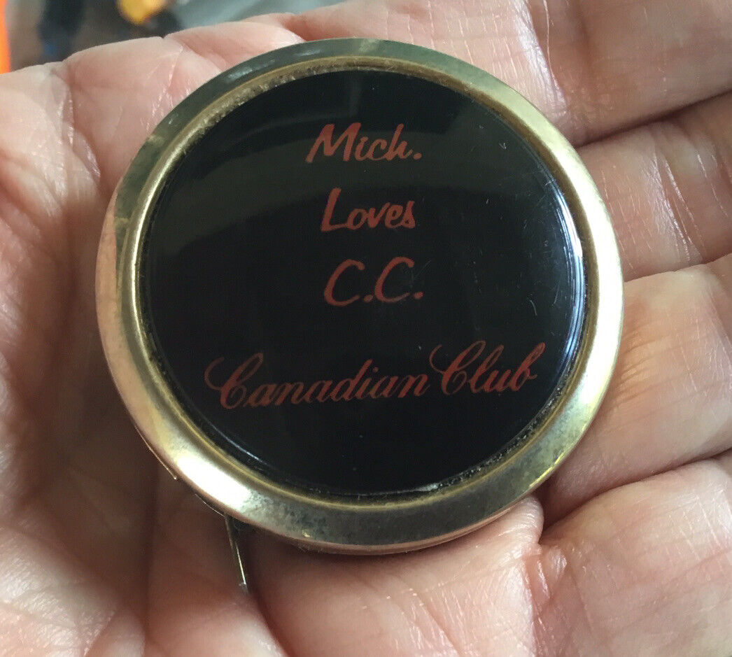 Vintage Small Advertising Tape Measure Michigan Loves CC Canadian Club