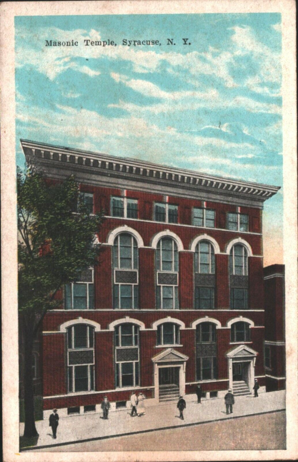 1920 Antique Postcard Syracuse NY New York Masonic Temple