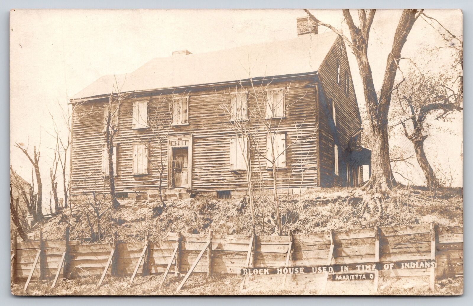 Marietta Ohio~Block House Used in Time of Indians~c1905 RPPC