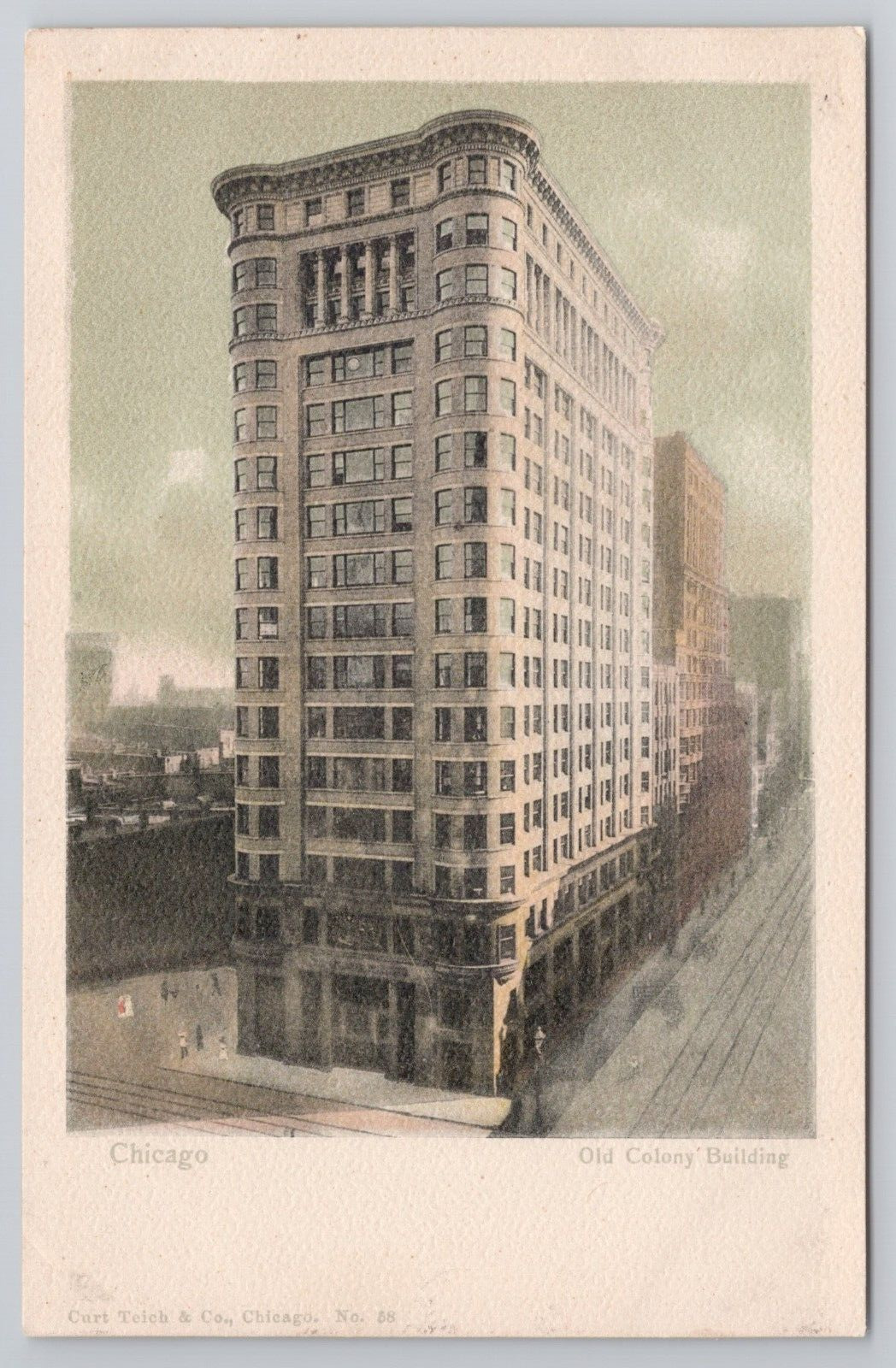 Old Colony Building Chicago Illinois IL 1900s Postcard