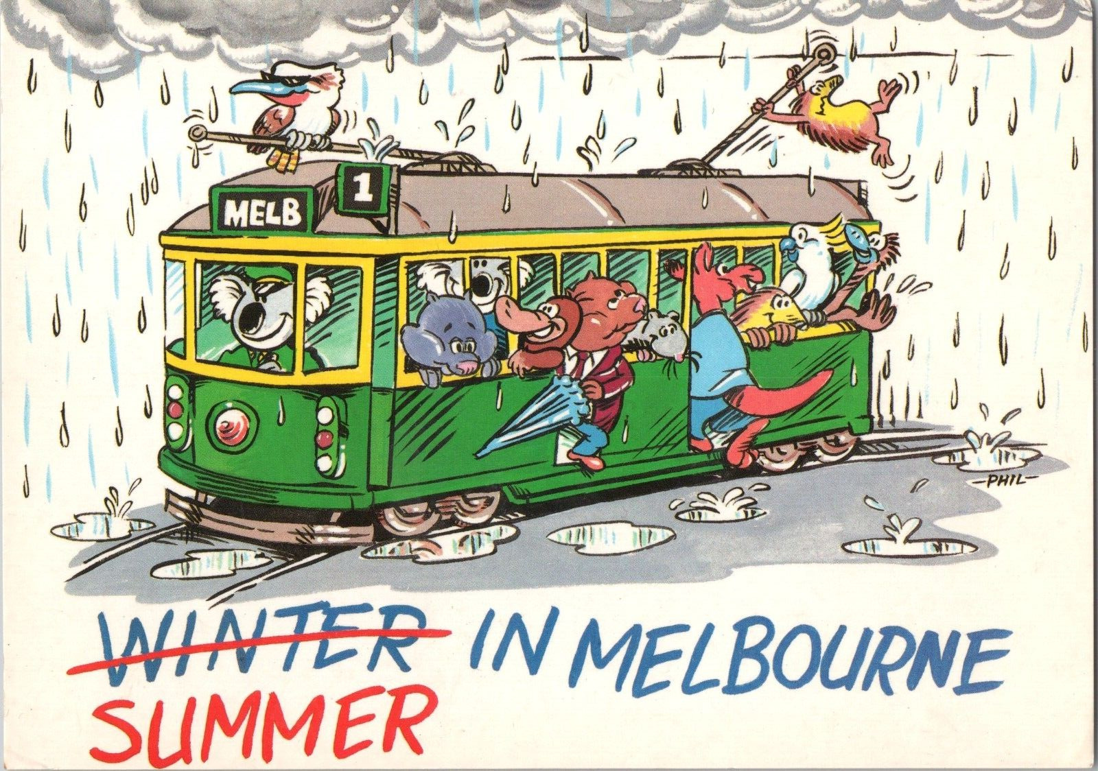 Postcard. Summer in Melbourne. Victoria.