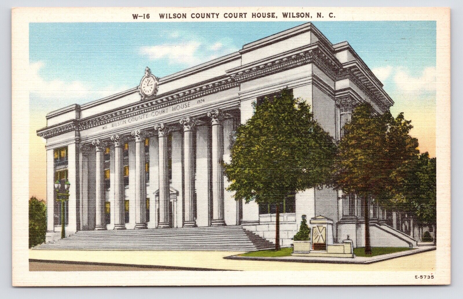 c1940s Wilson County Court House Exterior Street View North Carolina NC Postcard