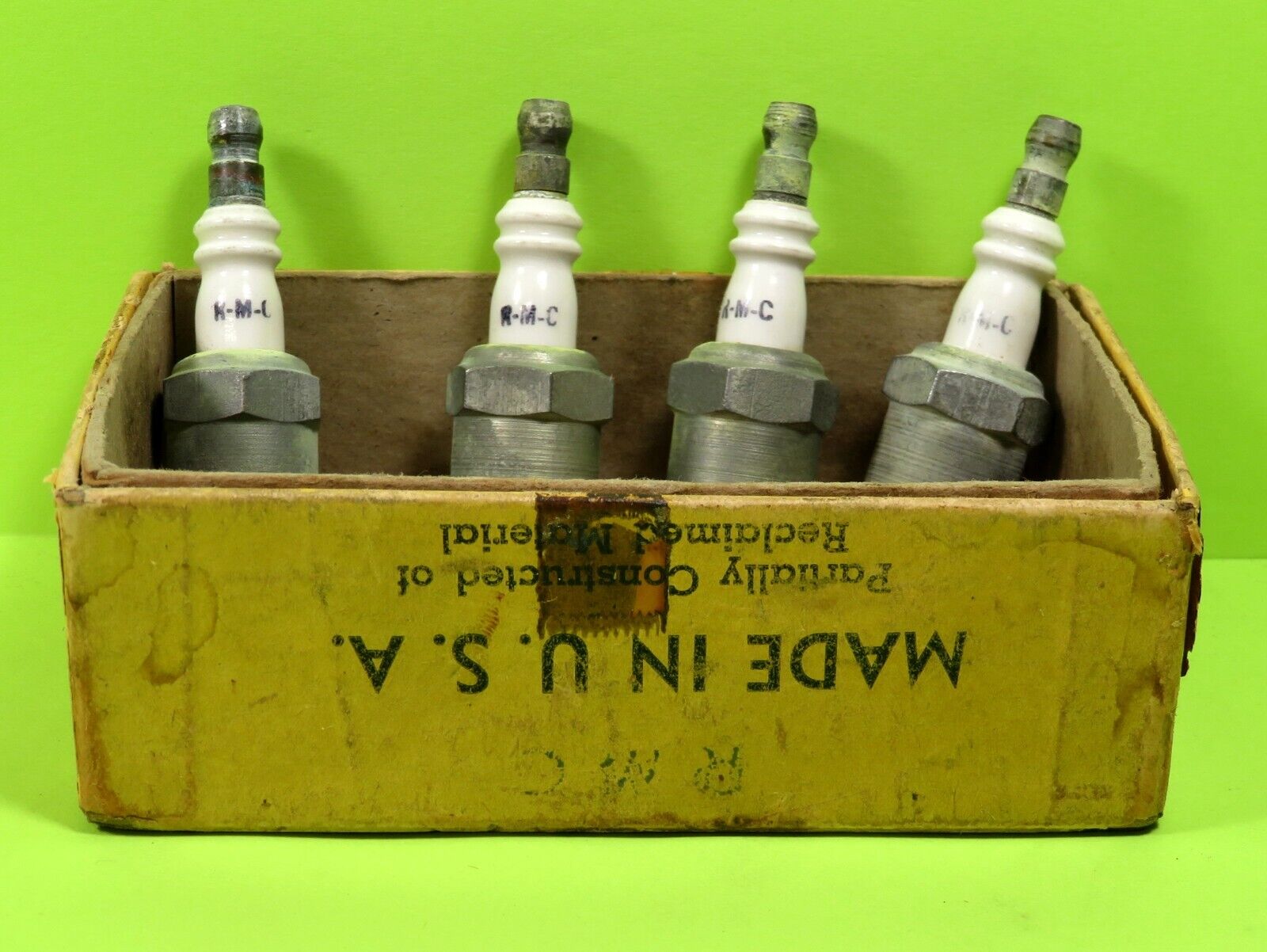 Vintage Set of 4 R-M-C Spark Plugs – Reconditioned in Box