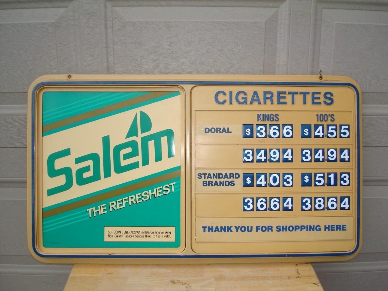 Salem Cigarette Advertising Price Board Grid Sign R.J. Reynolds Tobacco - Nice