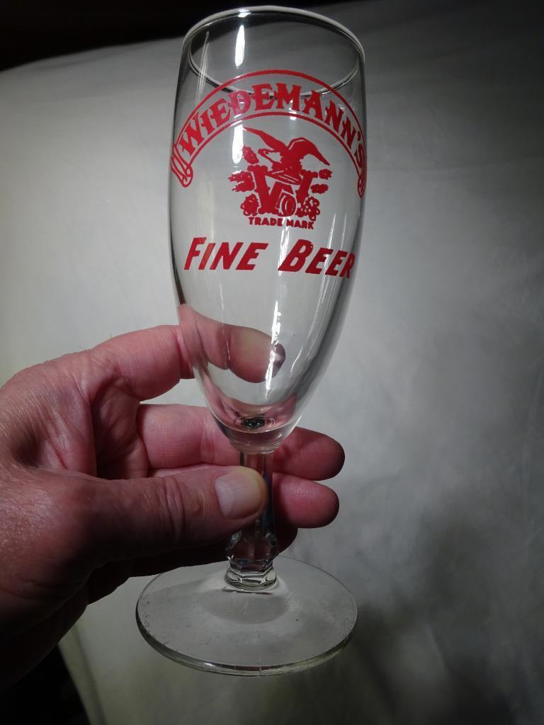 WIEDEMANN\'S FINE BEER ACL Embossed Stemware Glass, NEWPORT KENTUCKY