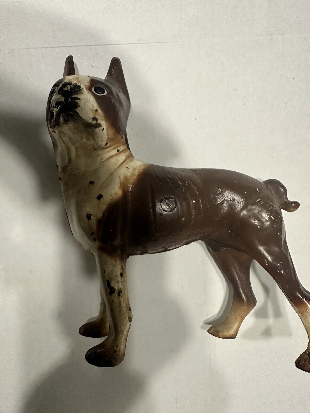 Antique HUBLEY Boston Terrier Dog Facing Left Cast Iron Original Paint Rare