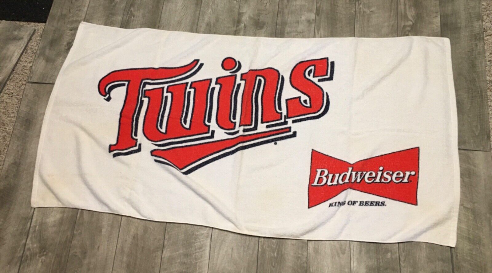 MINNESOTA TWINS Vintage Baseball MLB Sherry Beach Towel Banner Budweiser White