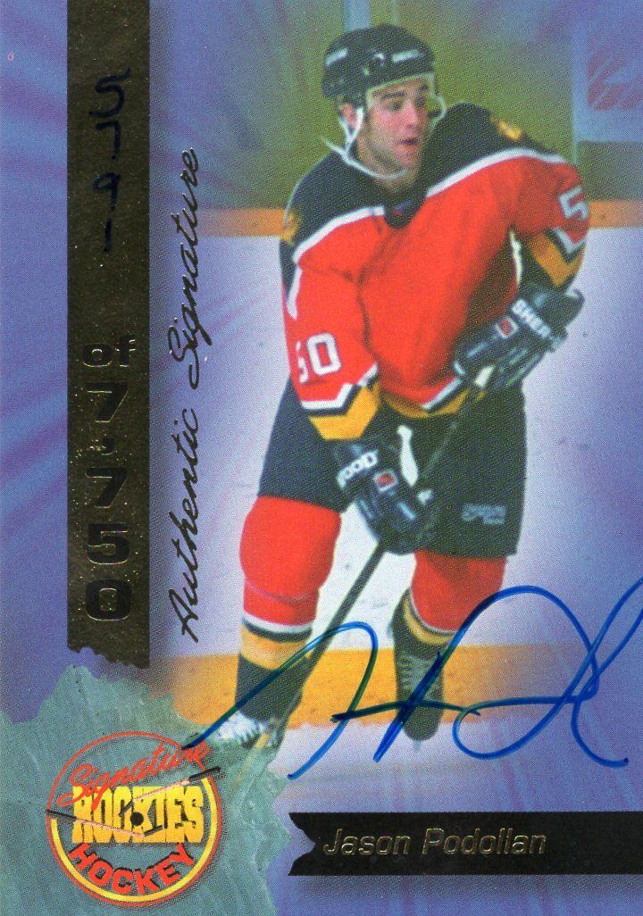 JASON PODOLLAN 1994 AUTOGRAPHED Signature Rookies #13 Hockey Card #5791 of 7750