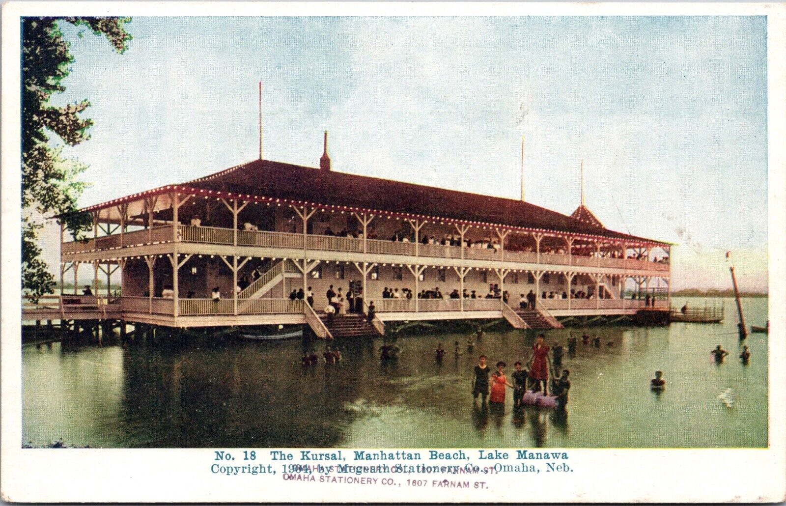 Postcard The Kursal, Manhattan Beach Lake Manawa, Omaha, Nebraska~137038