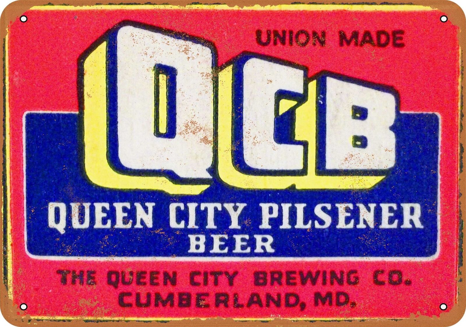 Metal Sign - Queen City Pilsener Beer -- Vintage Look