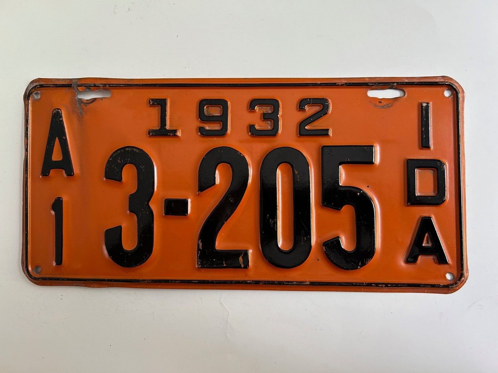 1932 Idaho License Plate 100% All Original Paint Still Has Some Gloss