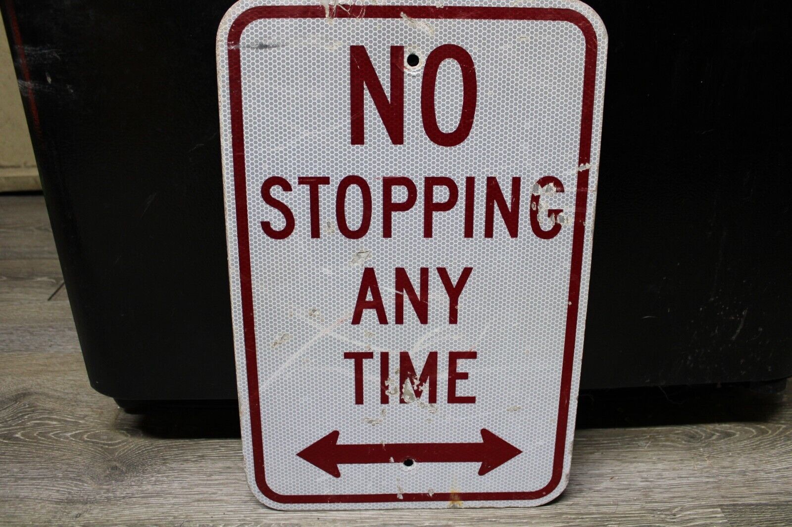 No Stopping any time sign