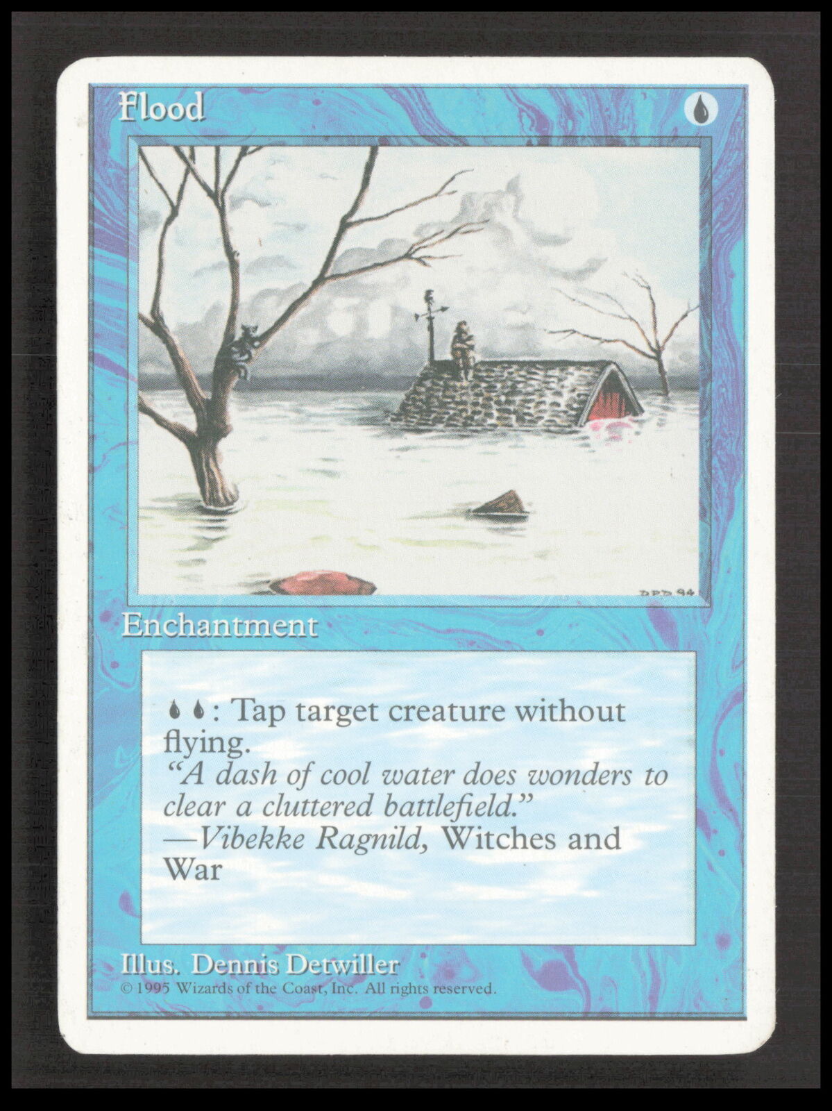 MTG Flood Common Fourth Edition Card CB-1-3-B-45