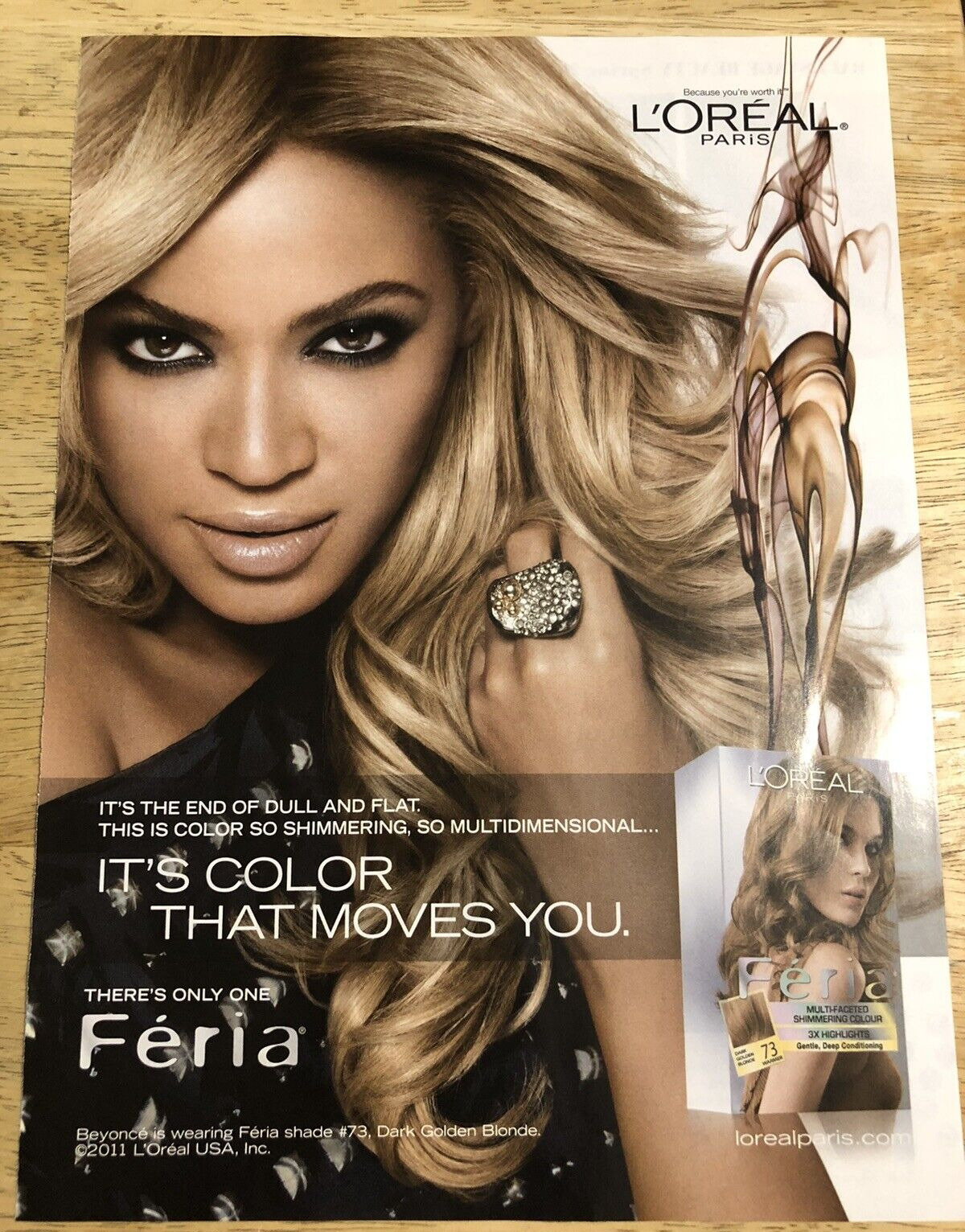 2012 BEYONCE for L\'Oreal  -  Magazine Ad Clipping