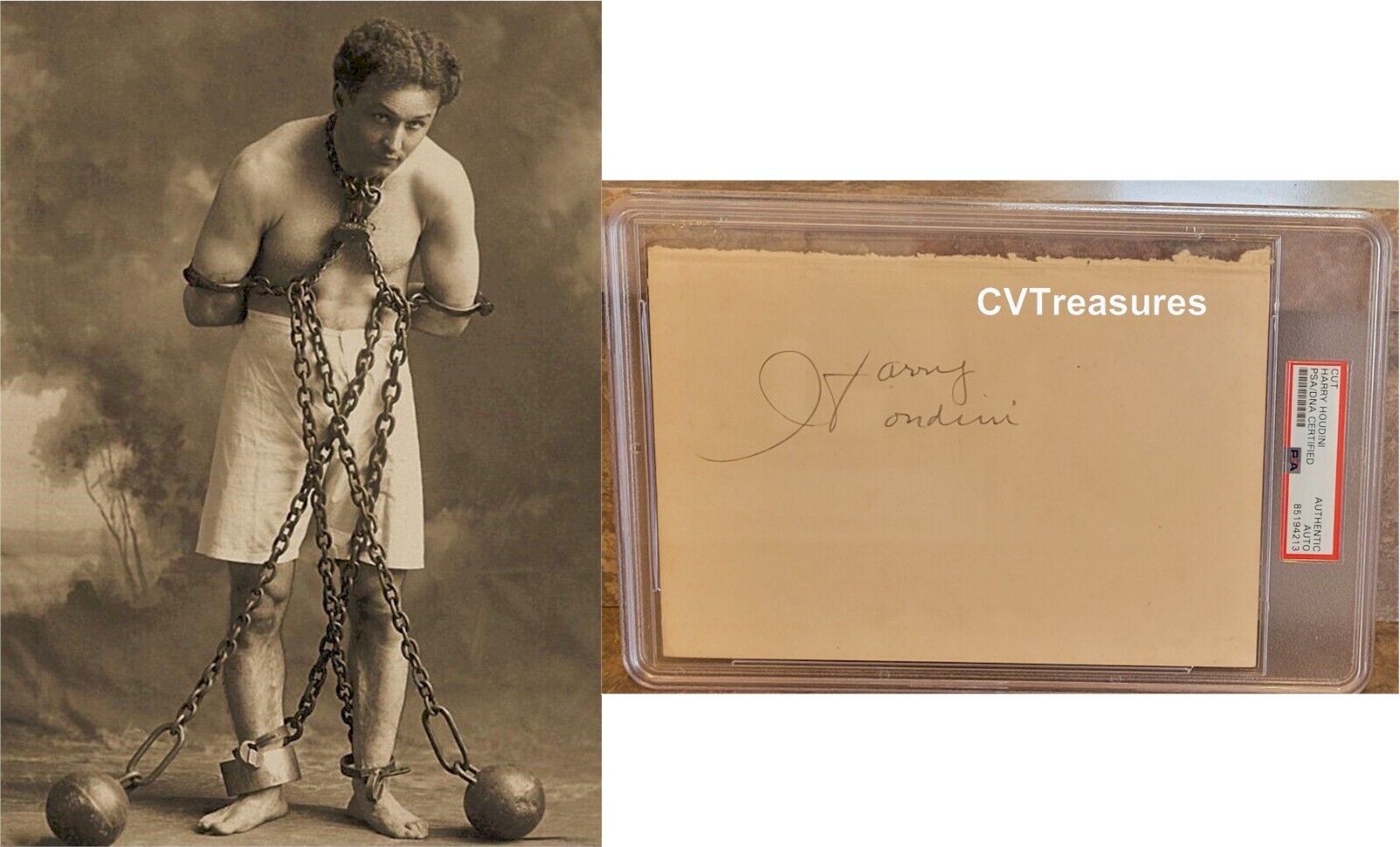 Harry Houdini Rare Authentic Vintage Signed Autograph PSA Certfied Authentic