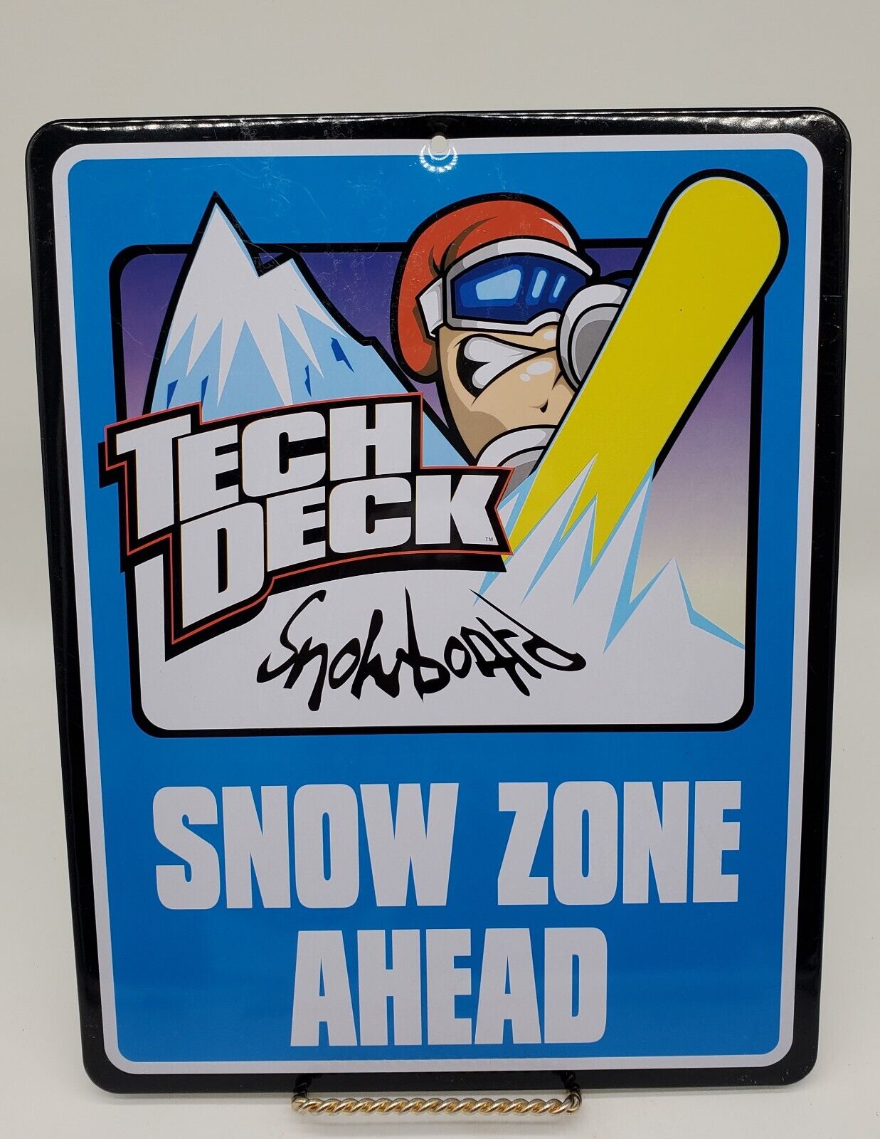 Tech Deck Snowoarding Snow Zone Ahead Tin Sign/ Rolled Edges/ one hole