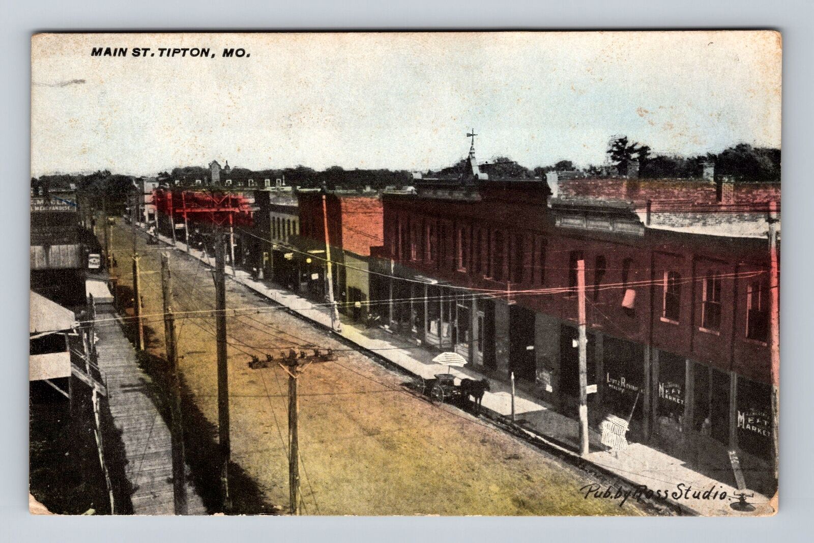 Tipton MO-Missouri, Scenic View Of Main St, Antique, Vintage Postcard