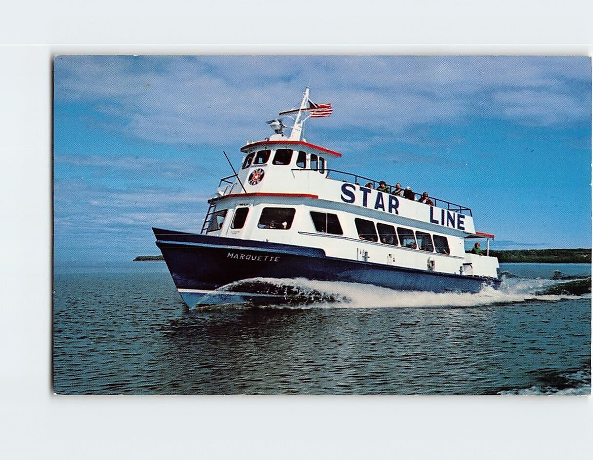 Postcard M.V. Marquette Star Line Boats Michigan USA