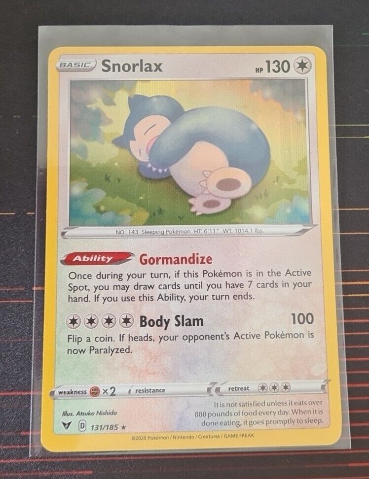 Pokemon Card Snorlax 131/185 Holo Rare Vivid Voltage Near Mint