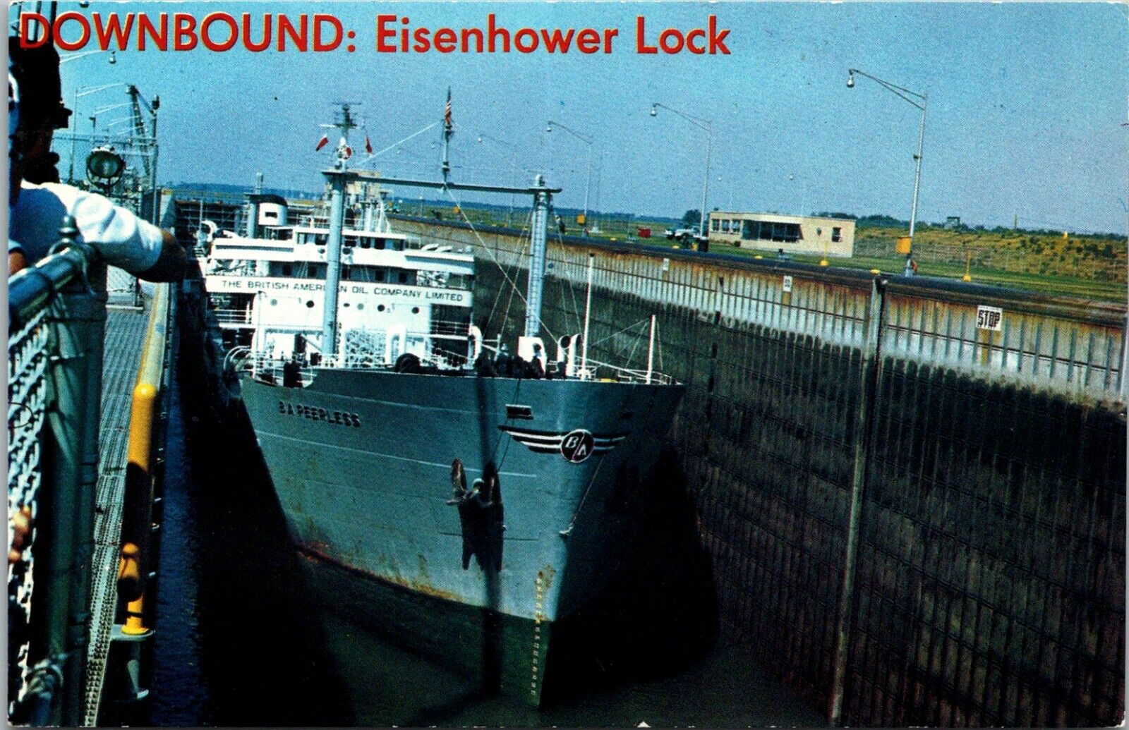 Postcard Downbound: Eisenhower Lock, The Peerless Ship NY