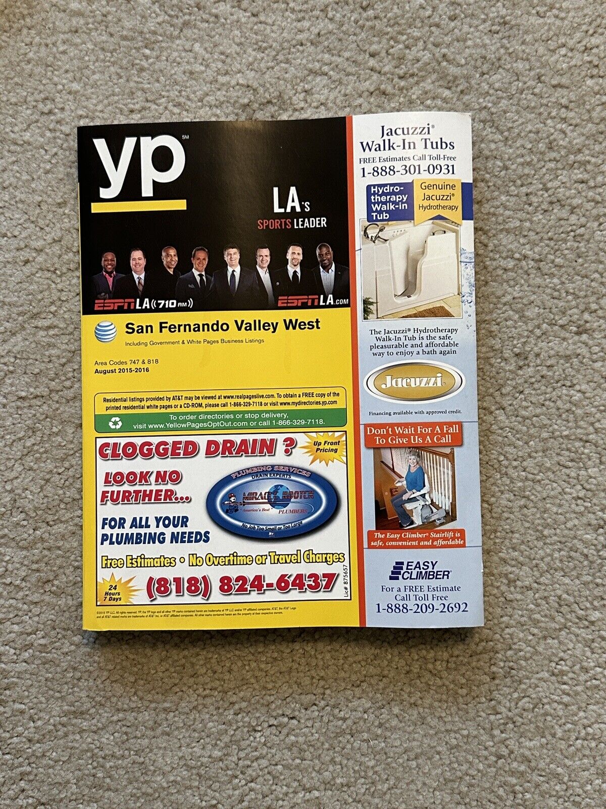 Yellow Pages August 2016 San Fernando Valley West Los Angeles California