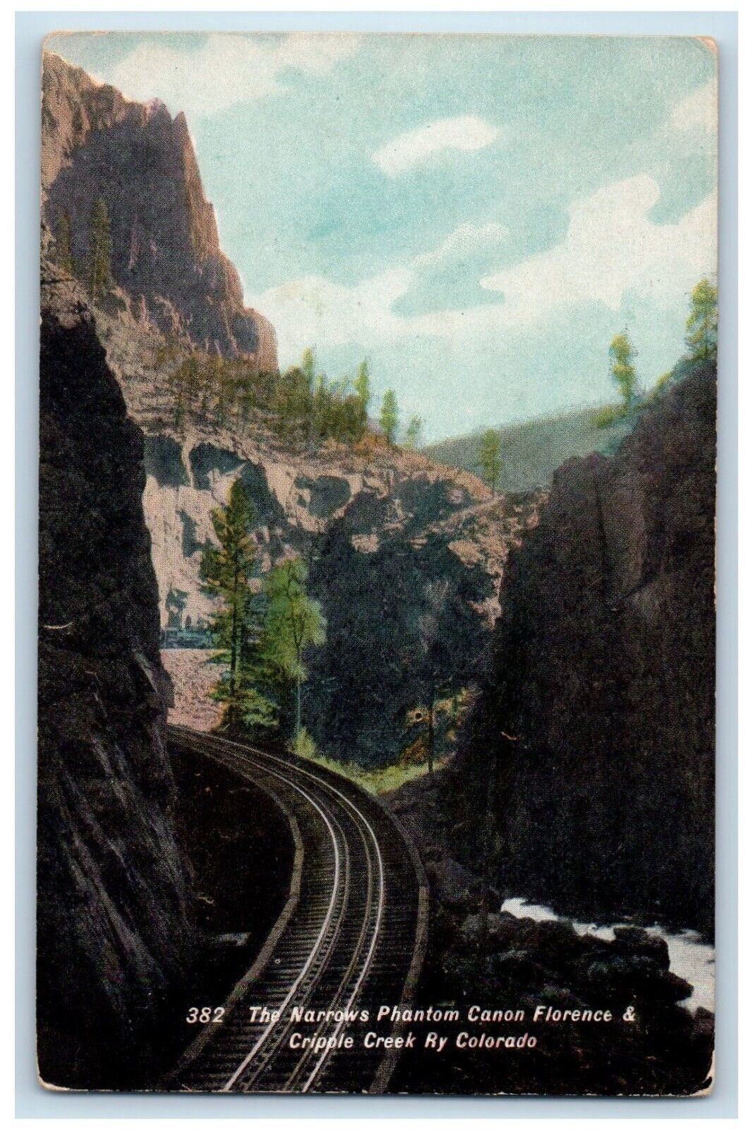The Narrows Phantom Canon Florence & Cripple Creek Ry Colorado CO Postcard