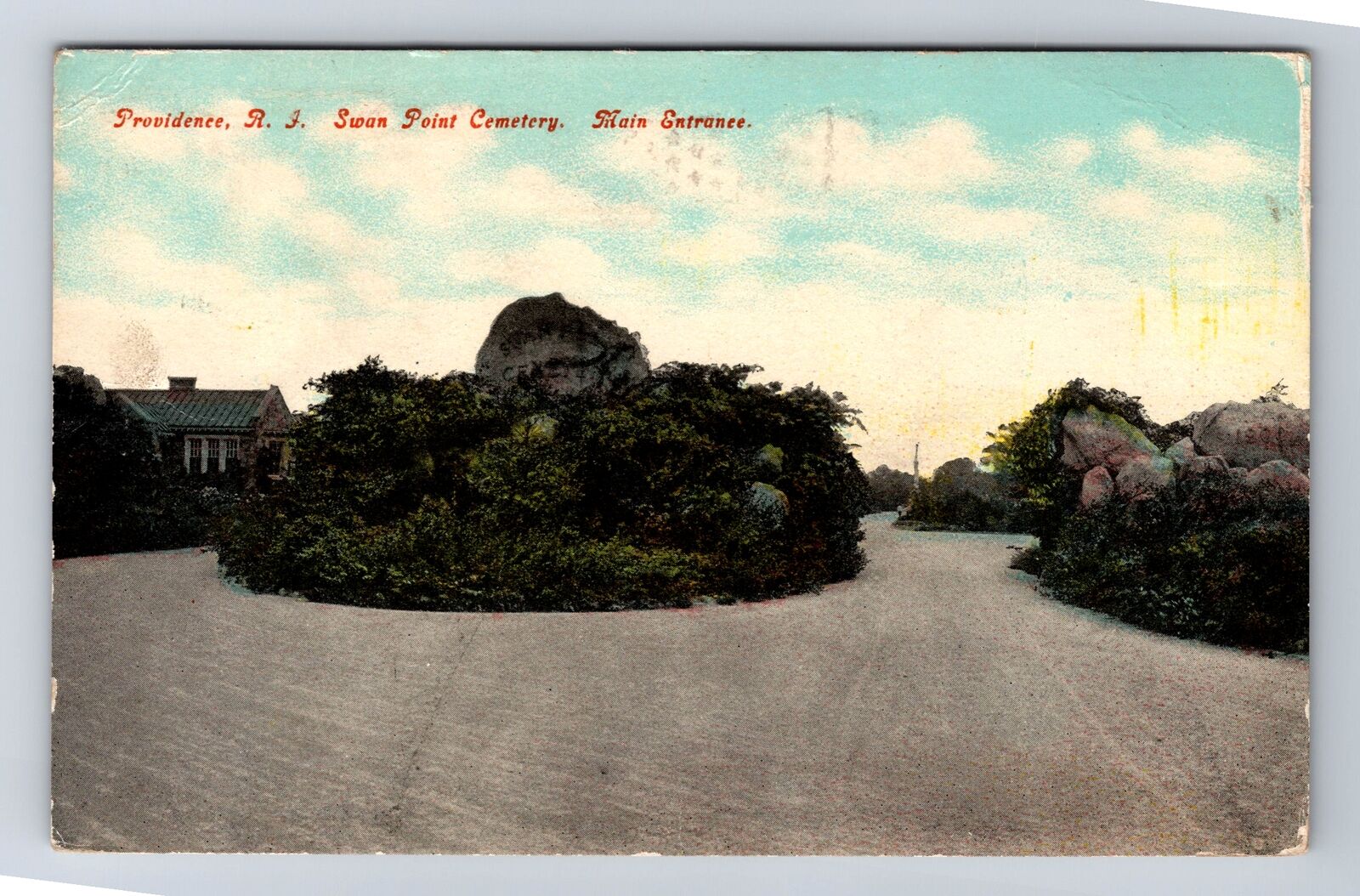 Providence RI- Rhode Island, Swan Point Cemetery, Vintage c1917 Postcard