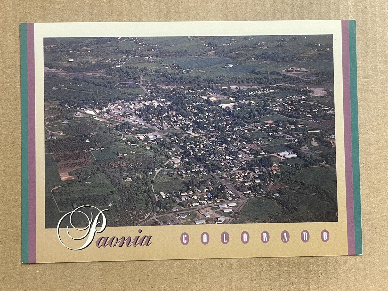 Postcard Paonia CO Colorado Aerial View North Fork Valley Vintage PC