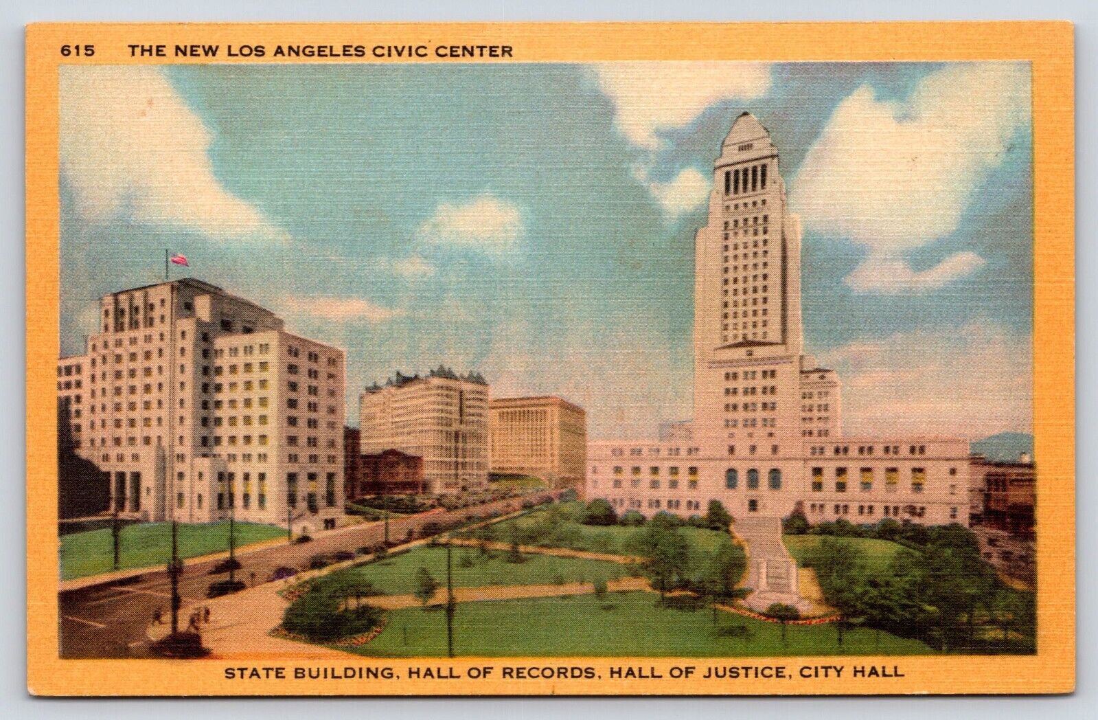California Los Angeles Civic Center State Building Vintage Postcard