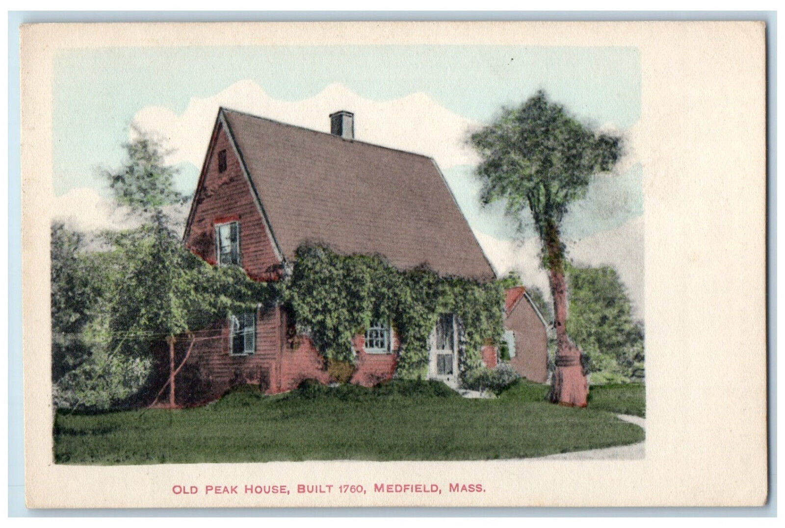 c1940\'s Old Peak House Medfield Massachusetts MA Vintage Unposted Postcard