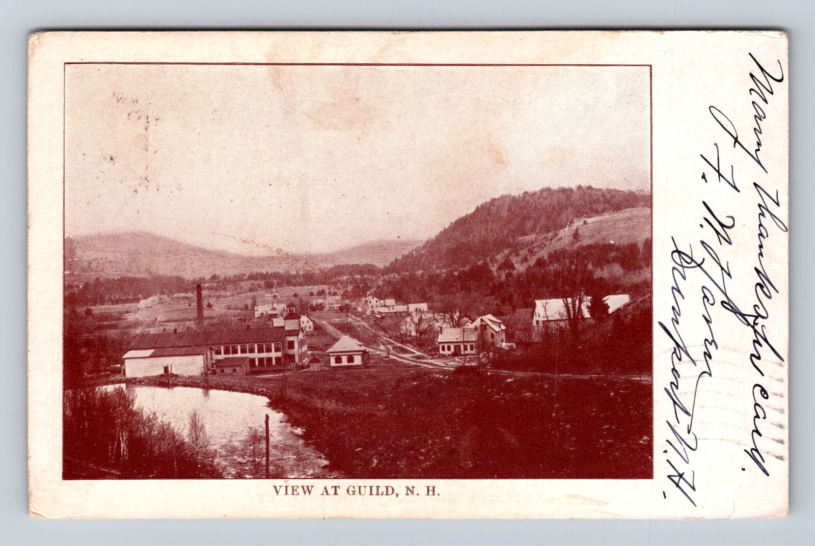 Guild NH-New Hampshire, Scenic View, Antique, Vintage c1905 Souvenir Postcard