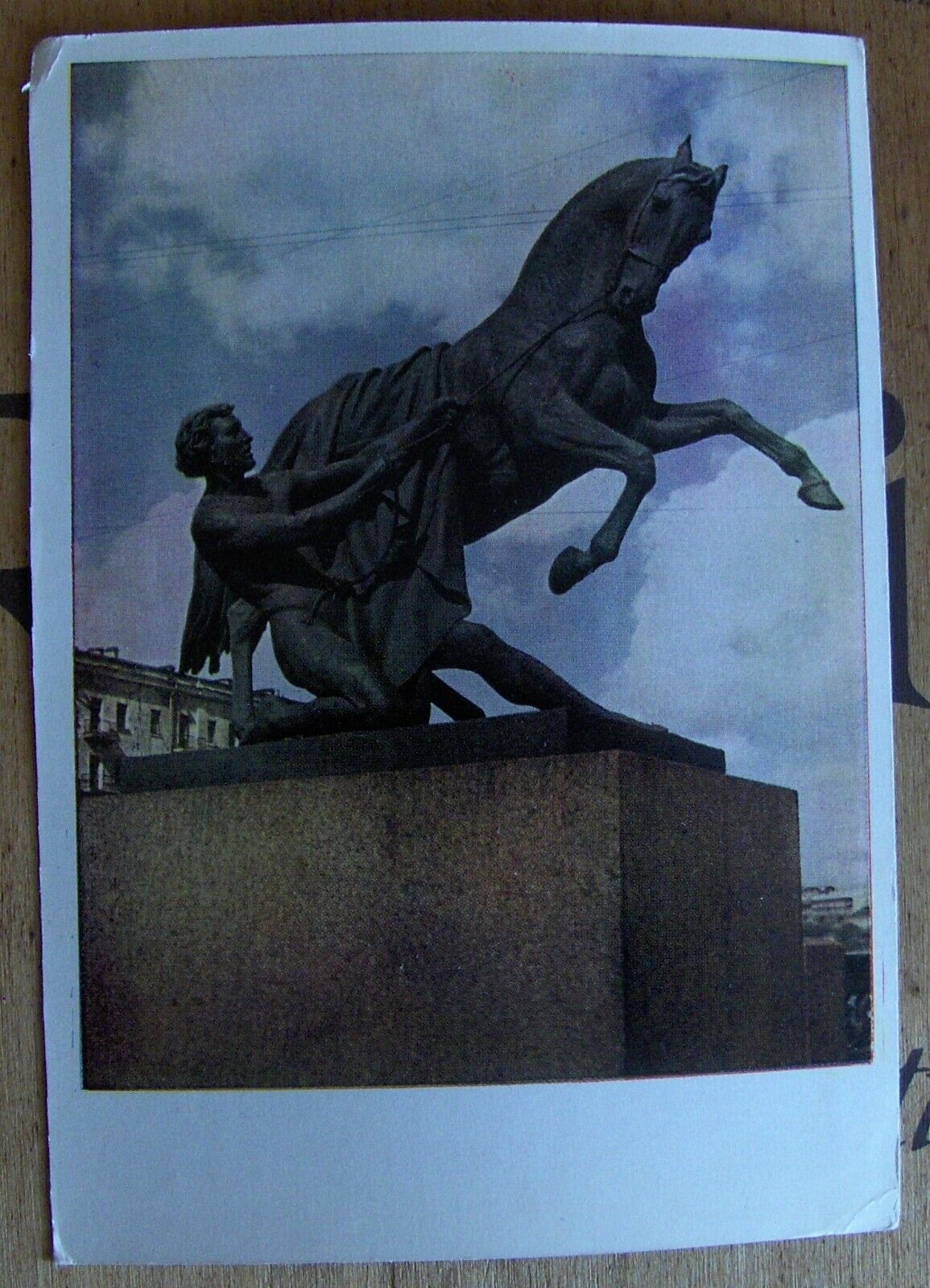 Russian Postcard Sculptural Group of Horses on the Anichkov Bridge St-Petersburg