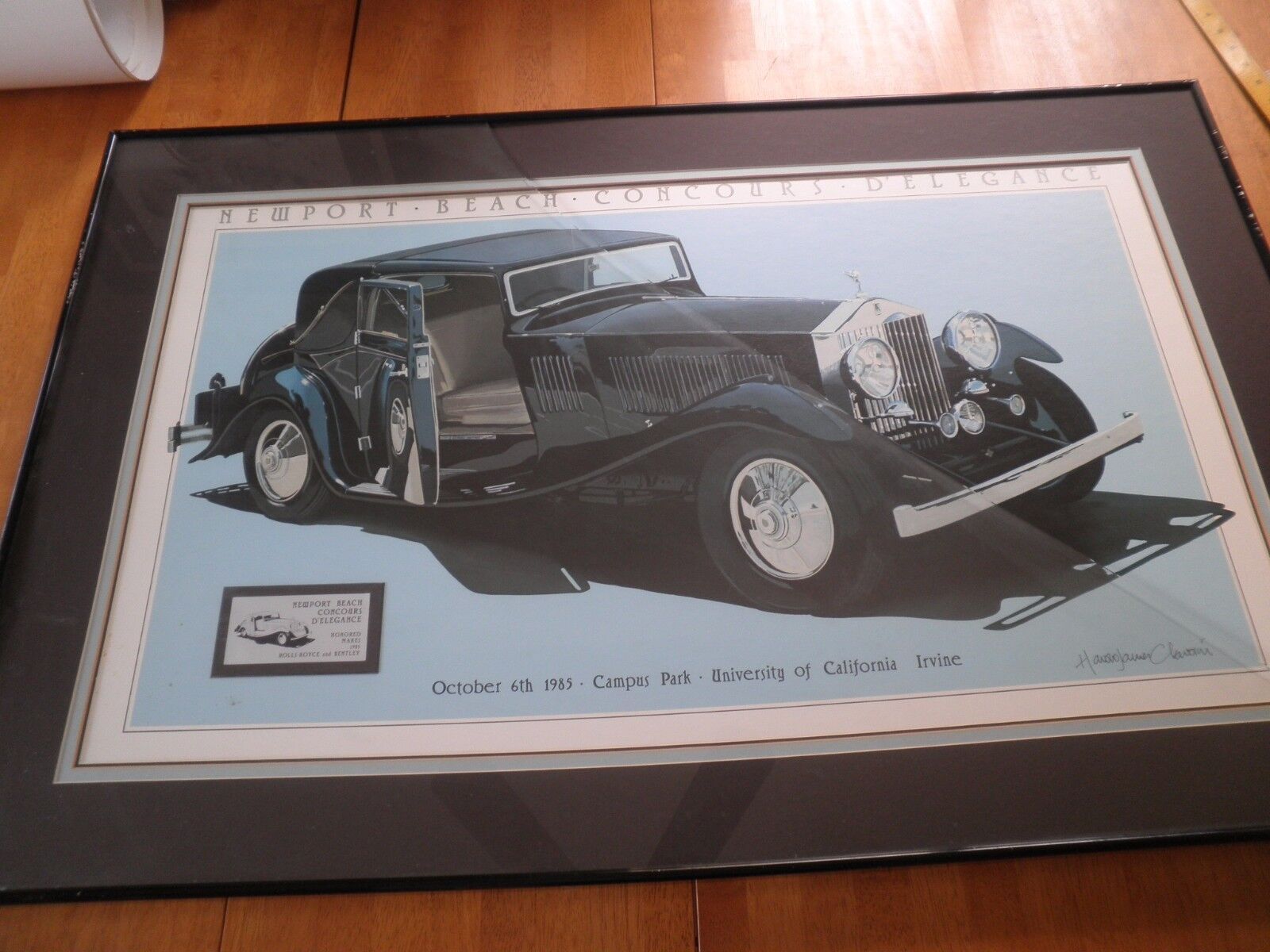 1985 Newport Beach Concours D'Elegance signed print Harold Cleworth Rolls Royce