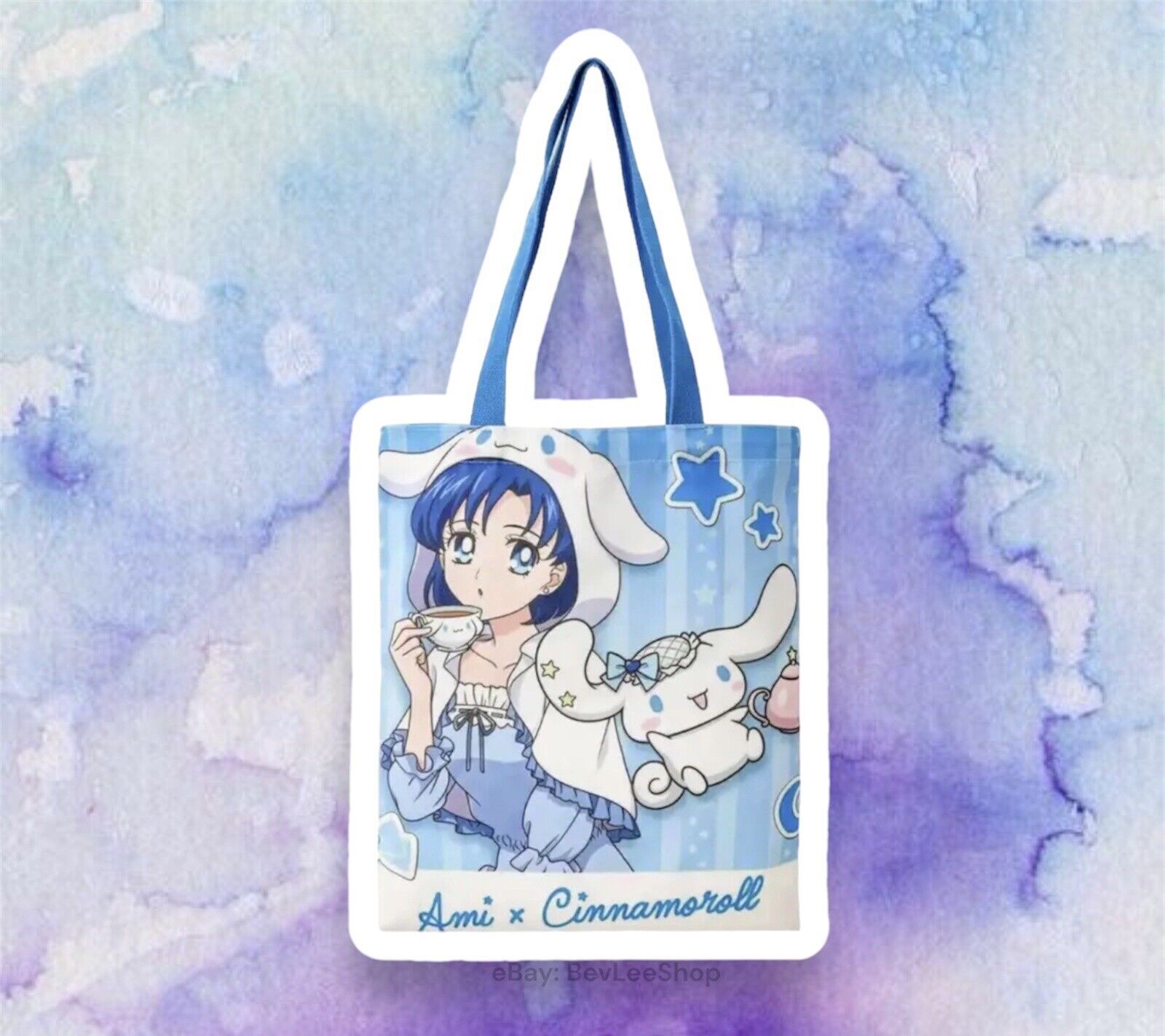 Sailor Moon X Sanrio Tote Bag Sailor Mercury Ami X Cinnamoroll Tote Kawaii Bag