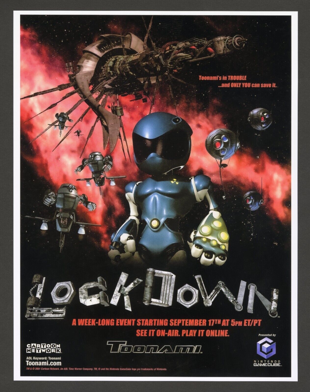 TOONAMI Lockdown 2001 Thundercats Dragon Ball Z DBZ Promo Ad Art Print Poster