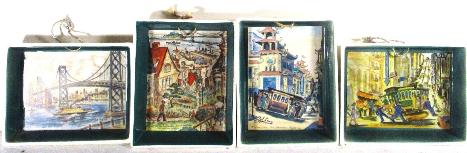MID-CENTURY 50'S-60'S TED LEVY ARTIST CERAMIC WALL PLAQUES, SAN FRANCISCO VIEWS