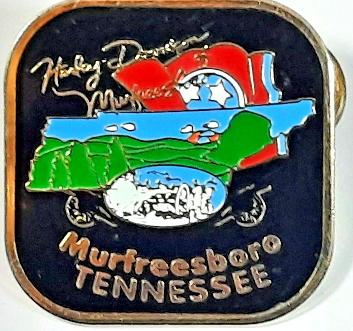 Harley Davidson Motorcycles Murfreesboro, Tennessee TN pinback pin metal pre-own
