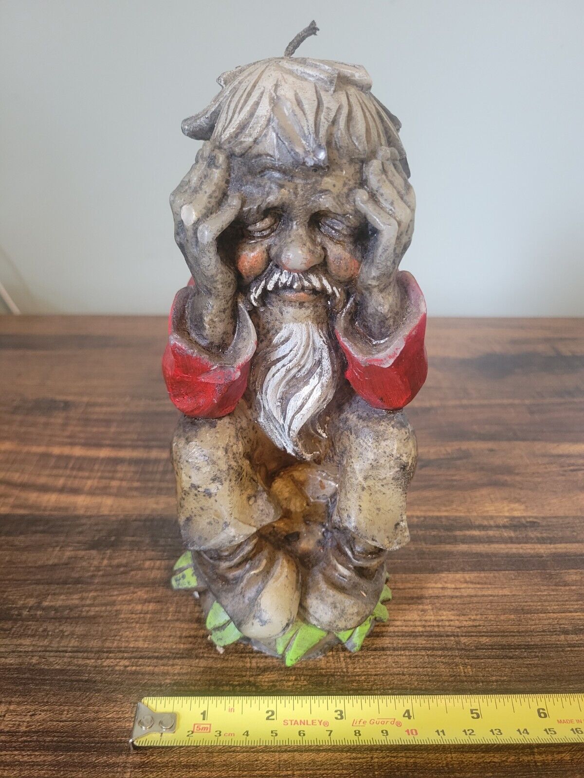 Vintage Large Gnome Figural Candle