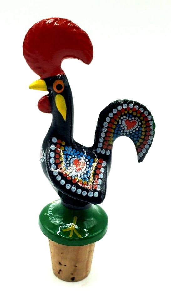 Vintage Traditional Portuguese The Rooster of Barcelos Wine Bottle Stopper Cork