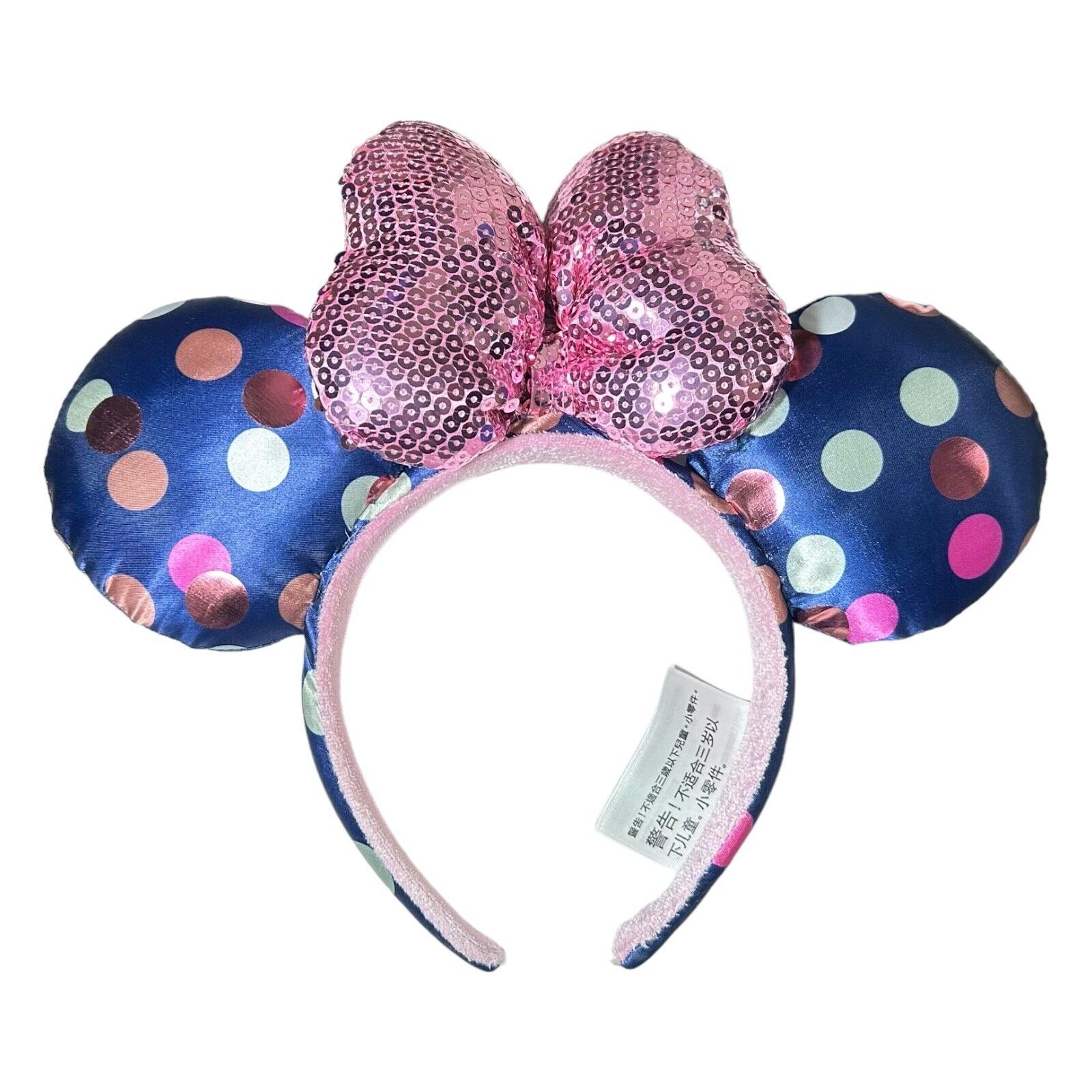 Disney Parks  Navy Polka Dot Minnie Ear Headband READ