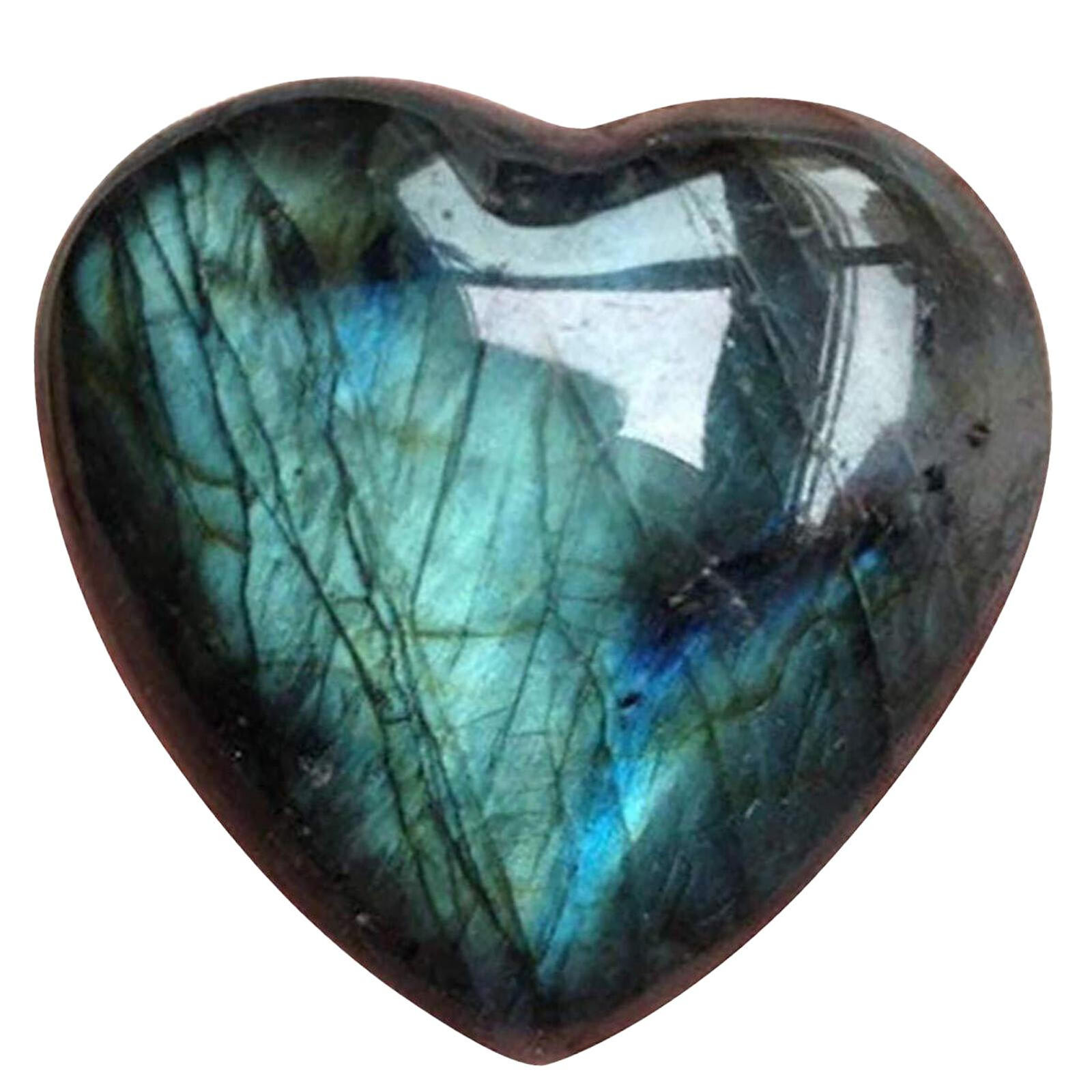 Heart Shaped Blue Moonstone Crystal Labradorite Healing Crystal       
