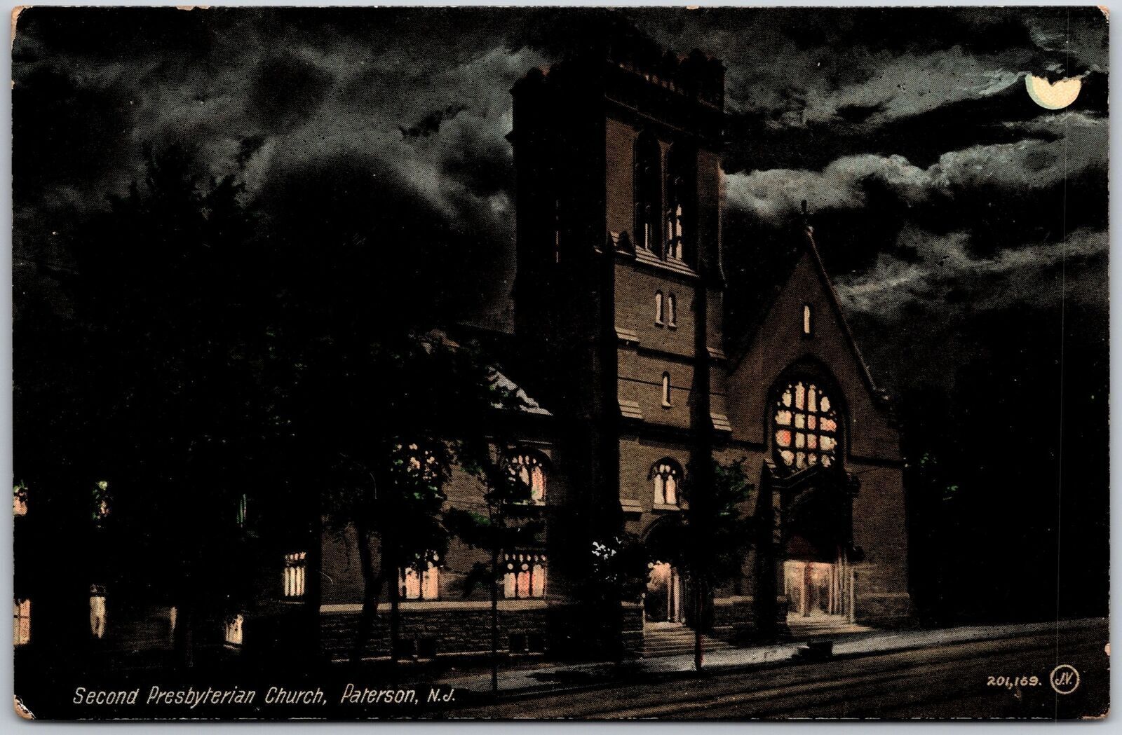 Second Presbyterian Church Paterson New Jersey NJ Parish Church Postcard