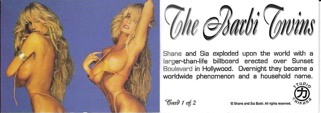 THE BARBI TWINS - RARE PROMOTIONAL TRADING CARDS of SHANE and SIA Studio Chikara